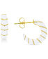 ფოტო #1 პროდუქტის Enamel Hoop Earrings in Sterling Silver or 14k Gold over Sterling Silver, .63"