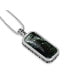 ფოტო #3 პროდუქტის Seraphinite Gemstone Sterling Silver Men Tag in Black Rhodium Plated with Chain