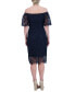Фото #2 товара Women's Lace Off-The-Shoulder Midi Dress