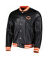 Фото #3 товара Men's Black Chicago Bears Metallic Bomber Full-Snap Jacket