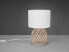 LED Tischlampe Rattan Stoff Boho Stil