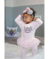 ფოტო #2 პროდუქტის Baby Girls Royal Baby Organic Cotton Gloved Footed Coverall with Tulle Tutu Skirt and Hat in Gift Box