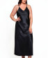 ფოტო #1 პროდუქტის Plus Size Victoria Long Satin Lingerie Gown with Low Back