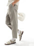 Фото #5 товара Selected Homme loose fit cropped pleat trouser in beige