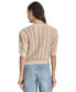 Фото #2 товара Women's Mixed Stitch Puff-Sleeve Sweater