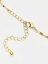 Фото #4 товара ASOS DESIGN 14k gold plated short necklace with ball and twist chain detail