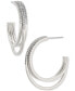 ფოტო #1 პროდუქტის 18k Gold-Plated Medium Pavé Triple-Row C-Hoop Earrings, 1.12", Created for Macy's