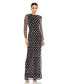 ფოტო #1 პროდუქტის Women's Long Sleeve Embellished High Neck Column Gown