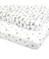 Фото #1 товара Pack and Play Fitted Sheet, Portable Pack N Plays Mini Crib Sheets, 2 Pack Play Sheets, 100% Jersey Cotton Playard Sheets
