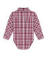 ფოტო #3 პროდუქტის Baby Boys Maroon Gingham Classic Button-down Shirt