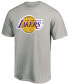 Фото #2 товара Men's Heathered Gray Los Angeles Lakers Primary Team Logo T-shirt