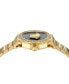 Women's Swiss Medusa Deco Gold Ion Plated Stainless Steel Bracelet Watch 38mm