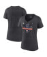 ფოტო #1 პროდუქტის Women's Heather Charcoal Houston Astros 2022 World Series Champions Locker Room Plus Size V-Neck T-shirt