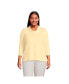 Фото #1 товара Plus Size 3/4 Sleeve Light Weight Jersey Cowl Neck Top
