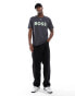 Фото #3 товара BOSS Green logo t-shirt in charcoal