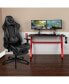 Фото #4 товара Desk Bundle-Gaming Desk, Cup Holder, Headphone Hook And Reclining Chair