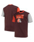 Фото #1 товара Men's Brown, Orange Cleveland Browns Big and Tall Colorblocked T-shirt