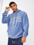 ASOS Actual oversized hoodie in cord detail with logo in blue