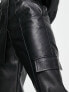 Фото #2 товара 4th & Reckless leather look cargo trousers with pocket detail co-ord in black