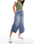 Фото #2 товара Mango cut about denim skirt in blue