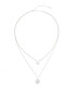 Фото #3 товара Ralph Lauren cubic Zirconia Double Row Pendant Necklace in Sterling Silver