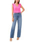Women's Pleated-Sleeve V-Neck Top