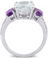 Фото #3 товара Кольцо Macy's Aquamarine, Amethyst & Diamond