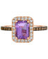 Фото #2 товара Deep Sea Blue Topaz (1-5/8 ct. t.w.) & Diamond (3/8 ct. t.w.) Halo Ring in 14k Rose Gold (Also in Amethyst & Citrine)