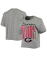 Women's Heathered Gray Georgia Bulldogs Sanibel Knobi Crop T-shirt