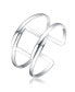 ფოტო #1 პროდუქტის Sterling Silver White Gold Plated with Wide Cuff Stiff Intertwined Bangle