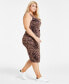 Фото #3 товара Plus Size Zebra-Print Bodycon Midi Dress, Created for Macy's