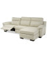 Фото #4 товара Julius II 3-Pc. Leather Sectional Sofa With 1 Power Recliner, Power Headrests, Chaise And USB Power Outlet