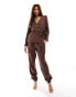 Фото #1 товара Pieces wrap front blazer co-ord in chocolate brown