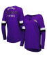ფოტო #4 პროდუქტის Women's Purple Baltimore Ravens Athletic Varsity Lace-Up Long Sleeve T-shirt