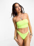 Фото #5 товара COLLUSION textured bandeau bikini top in neon yellow