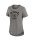 ფოტო #3 პროდუქტის Women's Heather Charcoal St. Louis Cardinals 2024 Rickwood Classic Tribute Tri-Blend Scoop Neck T-Shirt