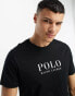 Фото #1 товара Polo Ralph Lauren loungewear t-shirt in black with chest text logo