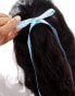 ASOS DESIGN hairband with skinny bow detail in light blue