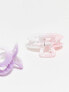 DesignB London pack of 2 ombre oval hair claws in pink and lilac