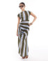 Фото #1 товара ASOS DESIGN draped midi dress with open back in multi stripe