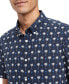 Фото #3 товара Men's Slim-Fit Short Sleeve Button-Front Palm Print Shirt