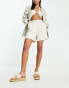 Фото #1 товара ASOS DESIGN dad short with linen in stone