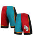 Фото #1 товара Men's Teal, Red Detroit Pistons Hardwood Classics 1998 Split Swingman Shorts