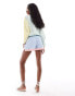 Extro & Vert patchwork short co-ord in pastel stripe