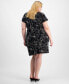 Фото #2 товара Plus Size Printed Faux-Wrap Jersey Dress