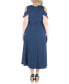 Фото #3 товара Women's Plus Size Ruffle Cold Shoulder Maxi Dress