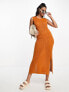 Vero Moda Aware crochet midi dress in burnt orange