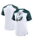 Women's White/Midnight Green Philadelphia Eagles Foiled Primary Lace-Up T-Shirt