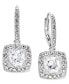 ფოტო #1 პროდუქტის Silver-Tone Crystal Square Drop Earrings, Created for Macy's