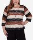 ფოტო #1 პროდუქტის Plus Size Rue Rivoli Women's Lace Textured Top With Necklace